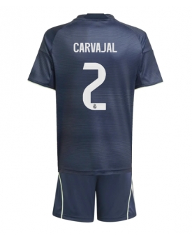 Billige Fotballdrakt Real Madrid Daniel Carvajal #2 Replika Bortedraktsett Barn 2025-26 Kortermet (med bukser)